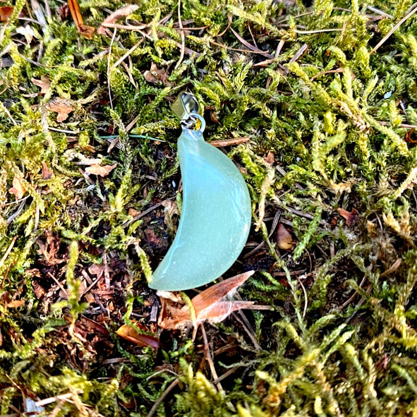 Přívěsek krystalový měsíc - Krystal: Aventurín