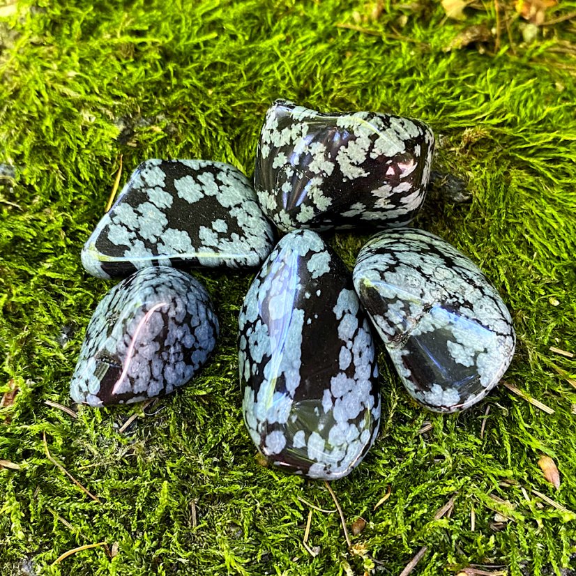 Vločkový obsidián tromlovaný - Velikost: XL