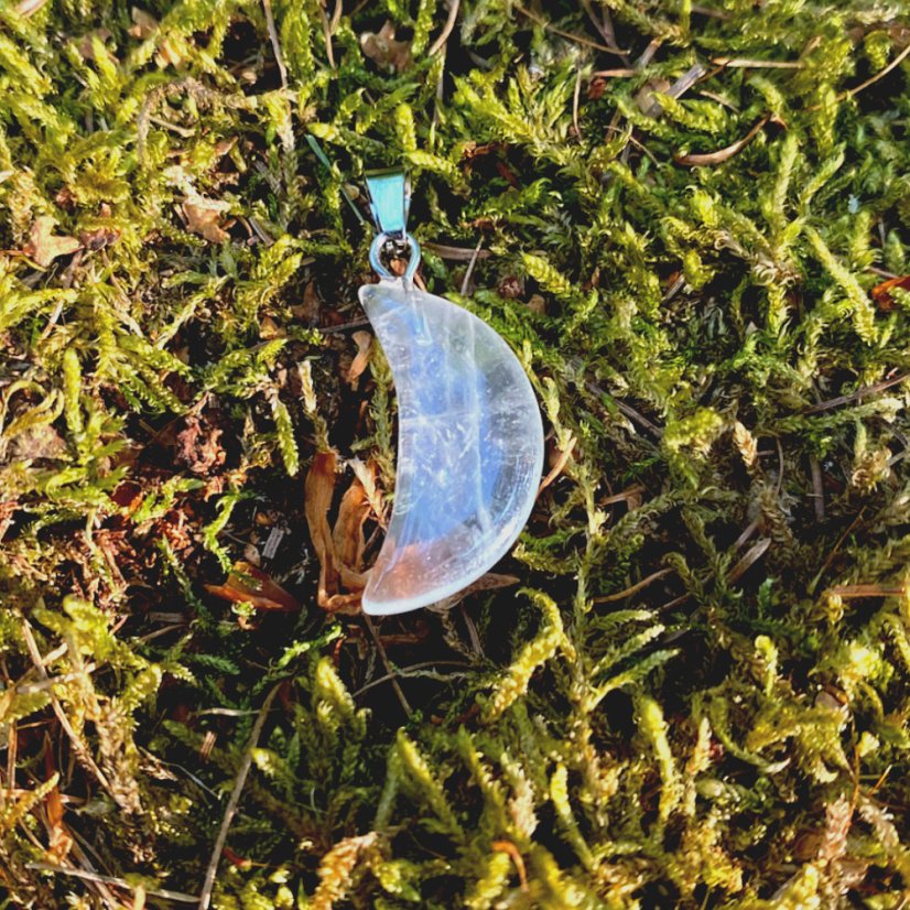 Přívěsek krystalový měsíc - Krystal: Aventurín