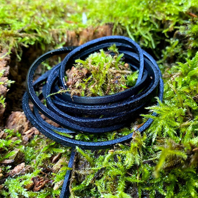 Kožený řemínek 3 mm - Barva: Černá