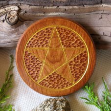 Dřevěný pentagram na oltář č.7