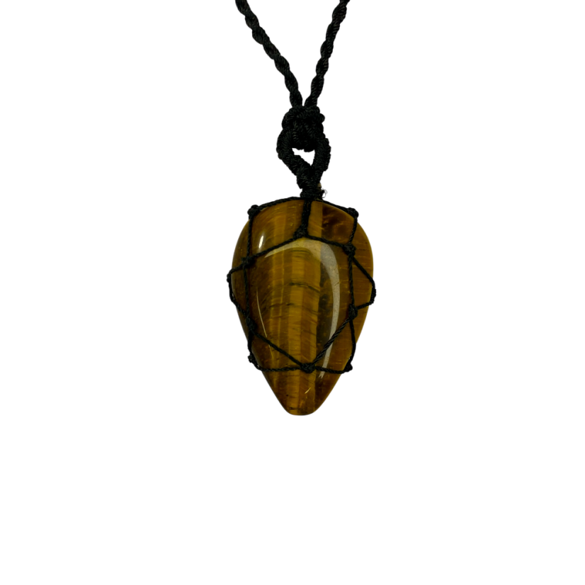 Macrame přívěsek Tygří oko - slza