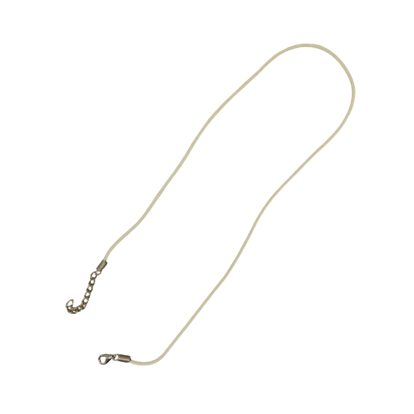 Voskovaná šňůrka s karabinkou 45 cm - Barva: Béžová