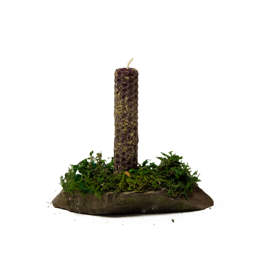 Fialový válec s levandulí - Rozměry: 9,5 x 2 cm