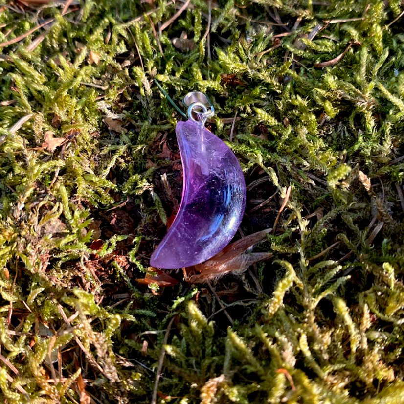 Přívěsek krystalový měsíc - Krystal: Aventurín