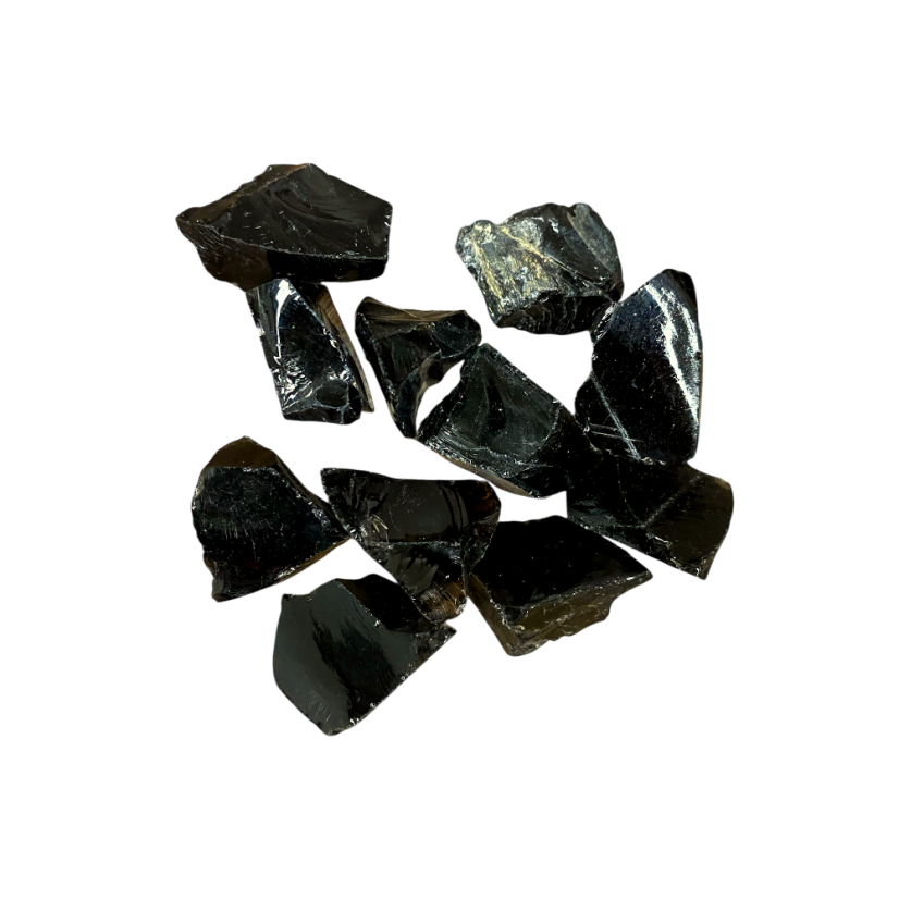 Černý obsidián surový - Velikost: M