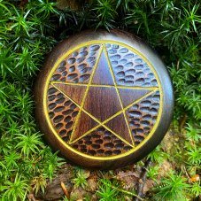 Dřevěný pentagram na oltář č.3