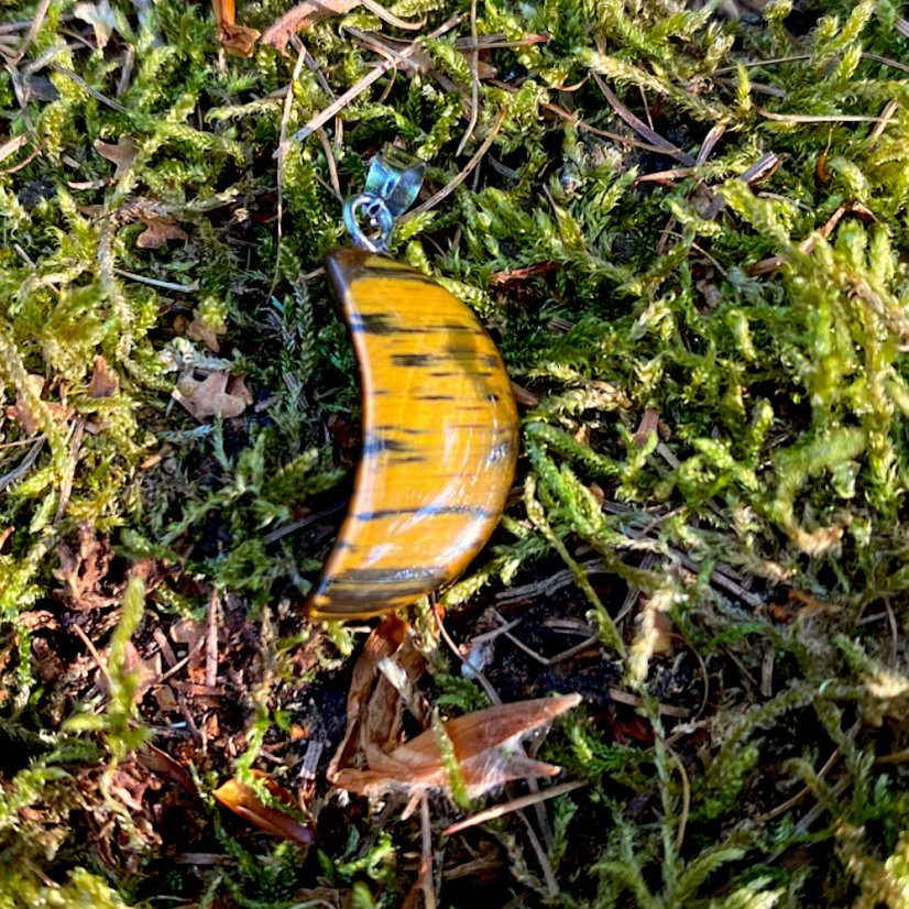 Přívěsek krystalový měsíc - Krystal: Aventurín